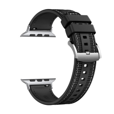 Curea pentru Apple Watch 1/2/3/4/5/6/7/8/9/SE/SE 2/Ultra/Ultra 2 (42/44/45/49mm) - Techsuit Watchband (W051) - Black