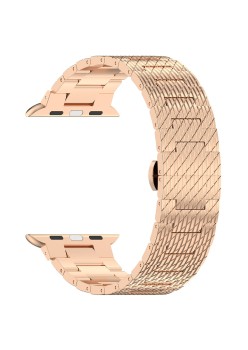 Curea pentru Apple Watch 1/2/3/4/5/6/7/8/9/SE/SE 2/Ultra/Ultra 2 (42/44/45/49mm) - Techsuit Watchband (W052) - Rose Gold