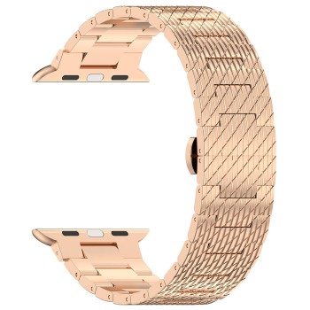Curea pentru Apple Watch 1/2/3/4/5/6/7/8/9/SE/SE 2/Ultra/Ultra 2 (42/44/45/49mm) - Techsuit Watchband (W052) - Rose Gold