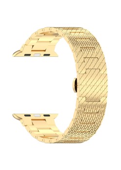 Curea pentru Apple Watch 1/2/3/4/5/6/7/8/9/SE/SE 2/Ultra/Ultra 2 (42/44/45/49mm) - Techsuit Watchband (W052) - Gold