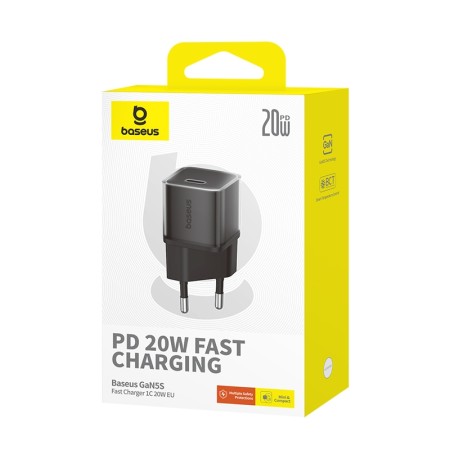Incarcator GaN5S, Type-C, 20W - Baseus (P10162503113-00) - Black