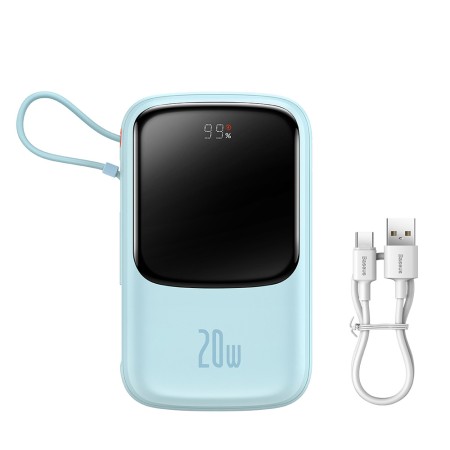 Baterie Externa 2x Lightning, Type-C, USB, 20000mAh, 20W - Baseus Qpow Pro (PPQD030003) - Blue