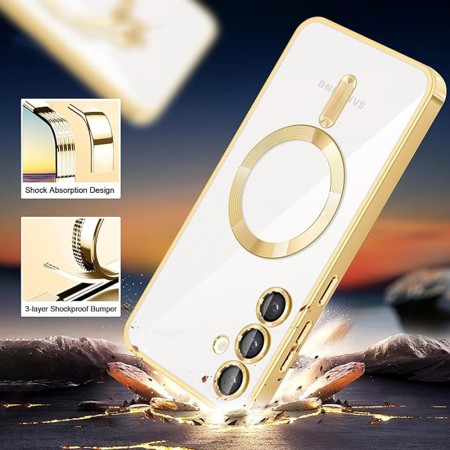 Husa pentru Samsung Galaxy A16, Atasare Magnetica, MagSafe, Gold