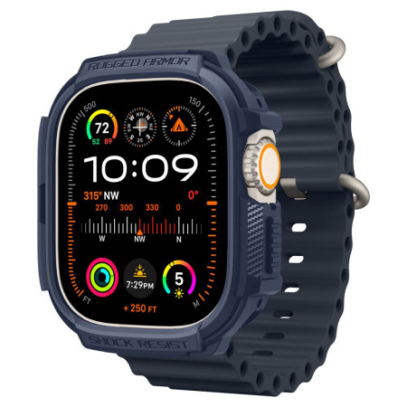 Husa pentru Apple Watch Ultra / Ultra 2, Spigen Rugged Armor, Navy Blue