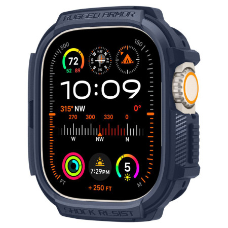 Husa pentru Apple Watch Ultra / Ultra 2, Spigen Rugged Armor, Navy Blue