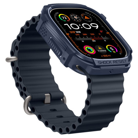 Husa pentru Apple Watch Ultra / Ultra 2, Spigen Rugged Armor, Navy Blue