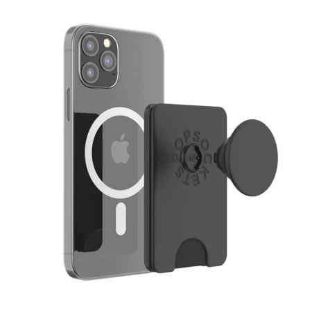 Portofel pentru telefon PopSockets PopWallet, Magnetic MagSafe Black