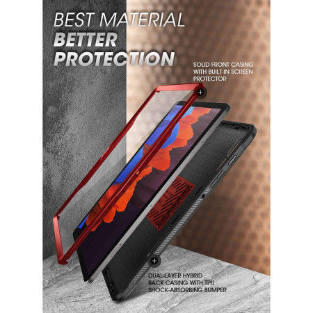 Husa pentru Samsung Galaxy Tab S8 Ultra, Supcase Unicorn Beetle Pro, Metallic Red