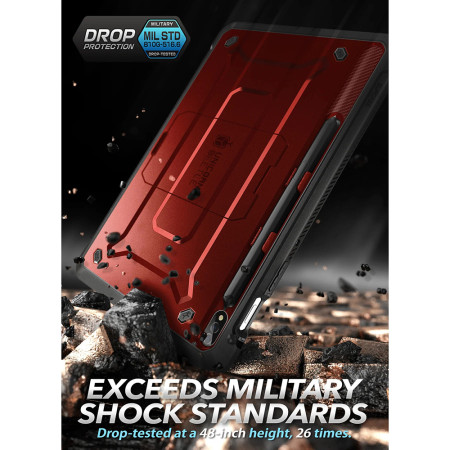 Husa pentru Samsung Galaxy Tab S8 Ultra, Supcase Unicorn Beetle Pro, Metallic Red