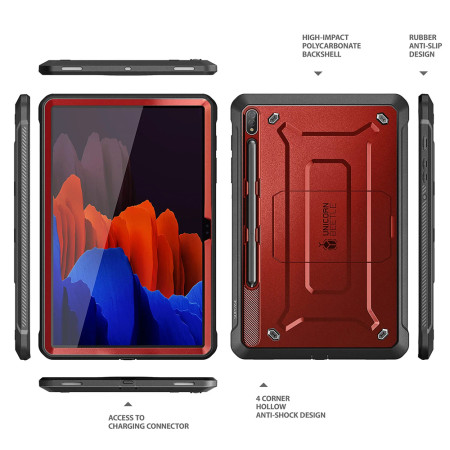 Husa pentru Samsung Galaxy Tab S8 Ultra, Supcase Unicorn Beetle Pro, Metallic Red