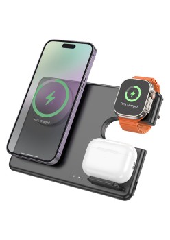 Statie de Alimentare pentru Telefoane, Casti si iWatch, 15W - Hoco Geek (CQ1) - Black