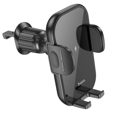 Suport Grila Ventilatie pentru Telefon, 15W - Hoco Journey (HW4) - Black