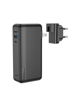 Acumulator cu Plug US / EU, USB, Type-C, 22.5W, 10000mAh - Hoco Friendly (Q16) - Black