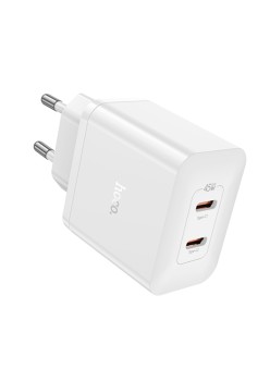 Incarcator Dual Port 2x Type-C PD45W - Hoco Streamer (N35) - White