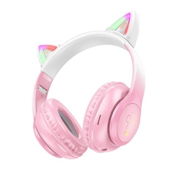 Casti pentru Copii, Ajustabile - Hoco Cat Ear (W42) - Cherry Blossom
