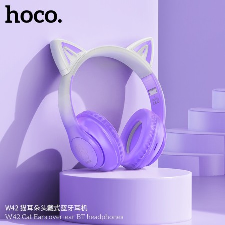 Casti pentru Copii, Ajustabile - Hoco Cat Ear (W42) - Cherry Blossom