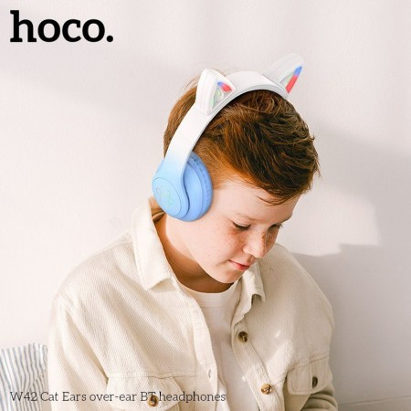Casti pentru Copii, Ajustabile - Hoco Cat Ear (W42) - Cherry Blossom