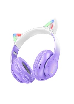Casti pentru Copii, Ajustabile - Hoco Cat Ear (W42) - Purple Grape