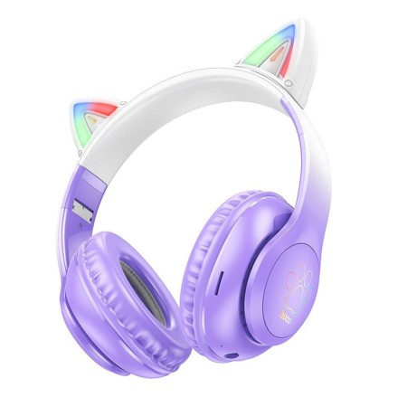 Casti pentru Copii, Ajustabile - Hoco Cat Ear (W42) - Purple Grape