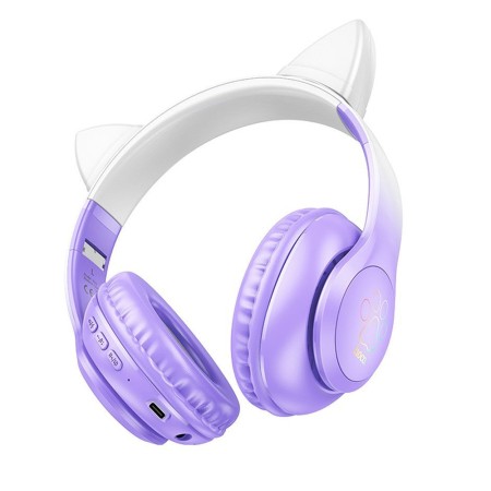 Casti pentru Copii, Ajustabile - Hoco Cat Ear (W42) - Purple Grape