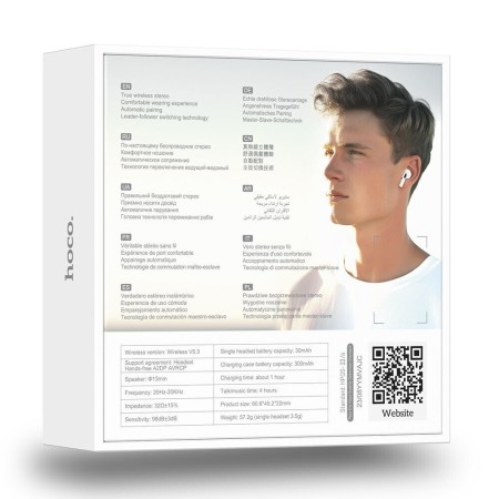 Casti Bluetooth, TWS, Hi-Fi - Hoco (EW59) - White