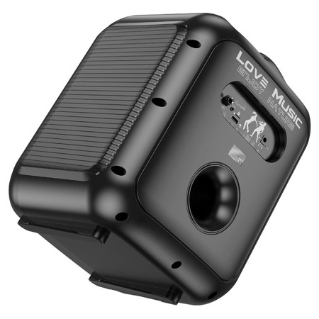 Boxa Bluetooth V5.1, TF, USB, AUX, TWS, RGB cu Microfon - Hoco Graceful (HA1) - Black