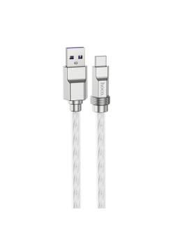 Cablu USB to Type-C PD100W, 1m - Hoco Solid (U113) - Silver