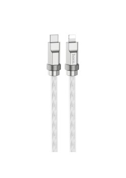 Cablu Type-C la Lightning 20W, 1m - Hoco Crystal (U113) - Silver