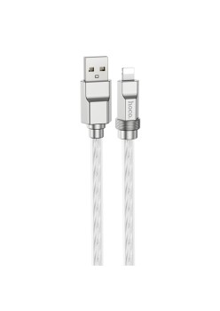 Cablu USB la Lightning, 2.4A, 1m - Hoco Crystal (U113) - Silver
