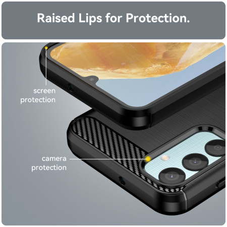 Husa Carbon pentru Samsung Galaxy M15, Tech Protects, Black