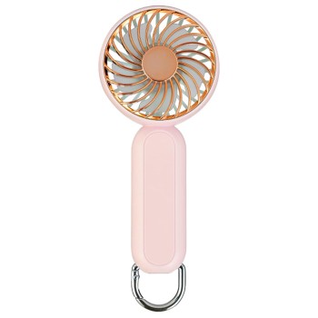 Ventialor Portabil cu Port USB, 3 Viteze, 1200mAh - Techsuit (A217) - Gold Pink
