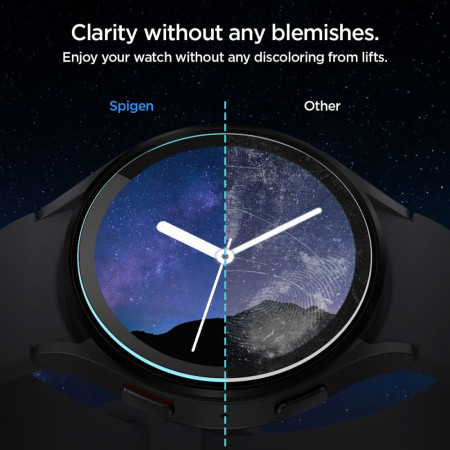 Folie smartwatch pentru Samsung Galaxy Watch 6 40mm, set 2 buc. Spigen Glas.TR EZ FIT, Clear