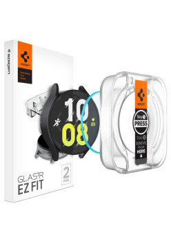 Folie smartwatch pentru Samsung Galaxy Watch6 44mm, set 2 buc. Spigen Glas.TR EZ FIT, Clear