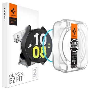 Folie smartwatch pentru Samsung Galaxy Watch6 44mm, set 2 buc. Spigen Glas.TR EZ FIT, Clear
