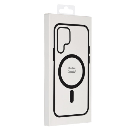 Husa MagSafe compatibila Samsung Galaxy S24, Atasare Magnetica, Clear Case, Blue