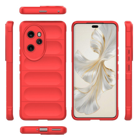 Husa pentru Honor 100 Pro, Antisoc, Margini Striatii, Magic Shield, Red