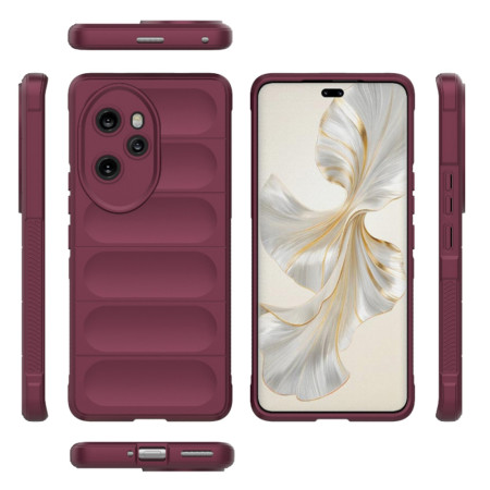 Husa pentru Honor 100 Pro, Antisoc, Margini Striatii, Magic Shield, Bordeaux