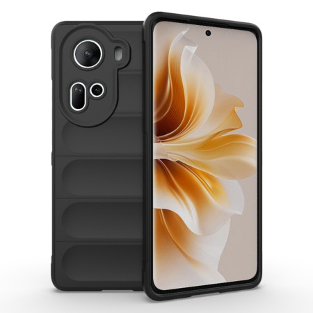 Husa pentru Oppo Reno 11, Antisoc, Margini Striatii, Magic Shield, Black
