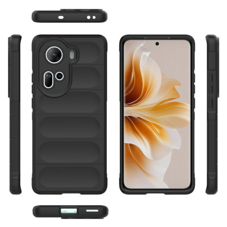 Husa pentru Oppo Reno 11, Antisoc, Margini Striatii, Magic Shield, Black
