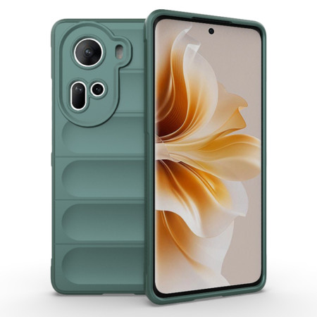 Husa pentru Oppo Reno 11, Antisoc, Margini Striatii, Magic Shield, Green