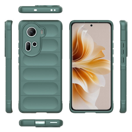 Husa pentru Oppo Reno 11, Antisoc, Margini Striatii, Magic Shield, Green