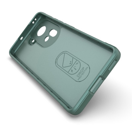 Husa pentru Oppo Reno 11, Antisoc, Margini Striatii, Magic Shield, Green
