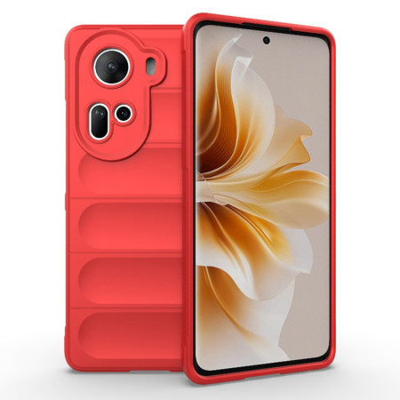 Husa pentru Oppo Reno 11, Antisoc, Margini Striatii, Magic Shield, Red