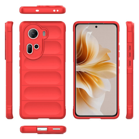 Husa pentru Oppo Reno 11, Antisoc, Margini Striatii, Magic Shield, Red