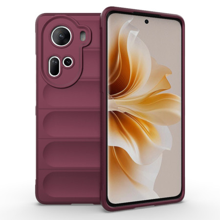 Husa pentru Oppo Reno 11, Antisoc, Margini Striatii, Magic Shield, Bordeaux