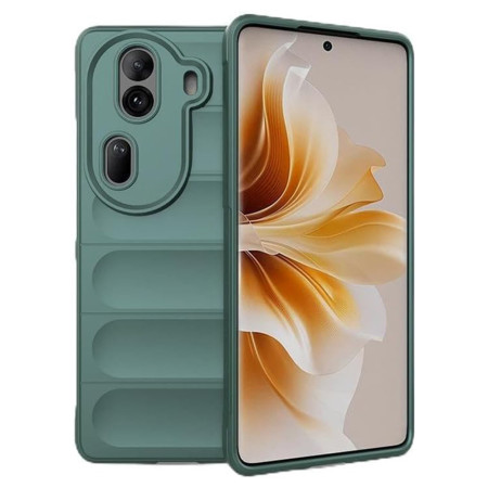 Husa pentru Oppo Reno11 Pro, Antisoc, Margini Striatii, Magic Shield, Green
