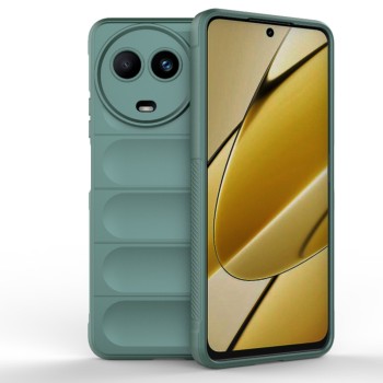 Husa pentru Realme 11 5G, Antisoc, Margini Striatii, Magic Shield, Green