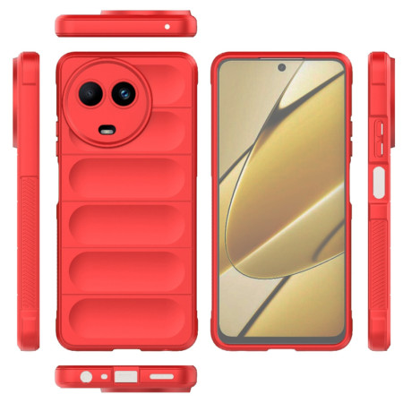 Husa pentru Realme 11 5G, Antisoc, Margini Striatii, Magic Shield, Red