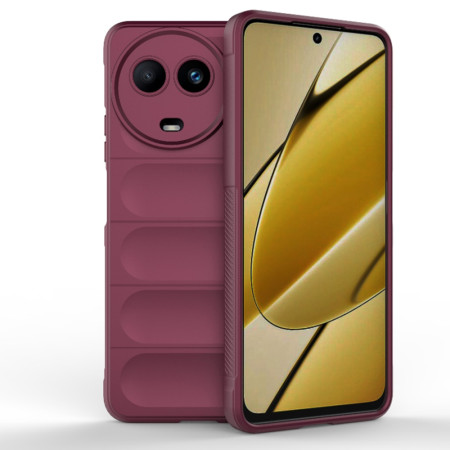 Husa pentru Realme 11 5G, Antisoc, Margini Striatii, Magic Shield, Bordeaux