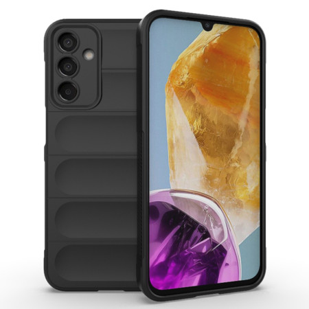 Husa pentru Samsung Galaxy M15, Antisoc, Margini Striatii, Magic Shield, Black